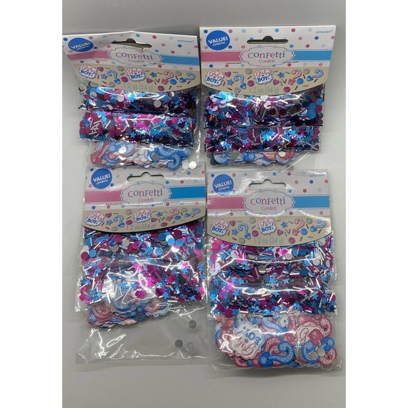 Baby Shower Girl or Boy Confetti Value Pack 2 Packs Gender Reveal PARTY - Picture 6 of 8